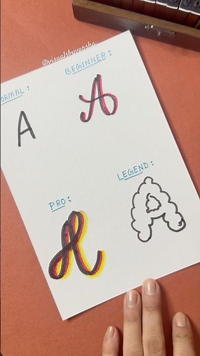 Writing Letter A in 4 Levels ✨ Beginner • Pro • Legend Calligraphy