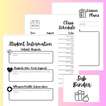 Editable Quick & Easy Emergency Sub Plans | Google Slides   Printable PDF