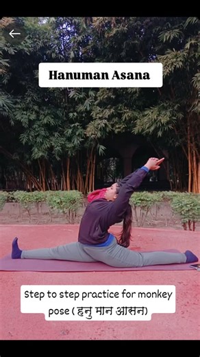 Samrin Hayat on Instagram: "Hanumanasana (Monkey Pose) offers profound physical and energetic benefits by deeply stretching the hamstrings, hip flexors, and groin while strengthening the legs and pelvic floor. Regular practice enhances hip flexibility, improves posture, stimulates abdominal organs, and aids in emotional grounding by balancing the Root and Sacral chakras. #yoga #hanumanasana #yogaflow #fitnessmotivation #flexibility 💚💚"