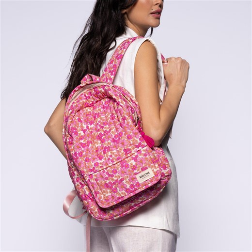 Floral Cotton Quilted Backpack: Women's Laptop Travel Bag - Etsy