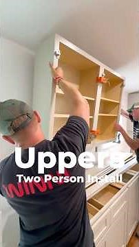 How to Install Upper Kitchen Cabinets! #diy #tools #construction