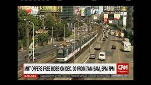 2.5K views · 26 reactions | Good news for train commuters! You can avail of free rides at the MRT on Sunday, December 30 from 7am to 9am and 5pm to 7pm #NewsroomWeekend www.cnn.ph | NewsWatch Plus Philippines | Facebook