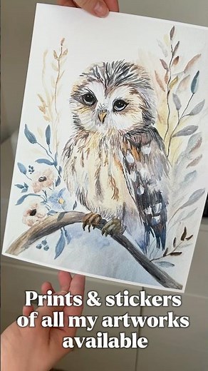 Printing My Watercolor Owl on Textured Paper | Epson EcoTank ET-8550 Fine Art Print