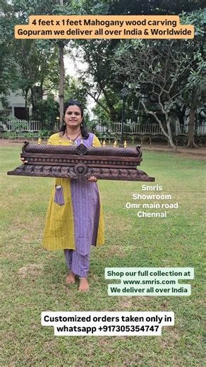 Indian handicrafts, Wood carving gopuram for pooja rooms, look alike a temple gopuram models matching for your Home puja room it's a beautiful addition to your home with divine look Whatsapp message 91 7305354747 for customuzed orders with your size requirements Smris Omr main road Chennai Opposite sathyabama university Do you like our Temple Gopuram models? | Smris