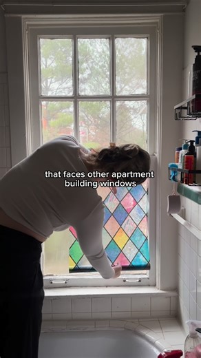 Brittany Felton | 🪟Renter-Friendly Project Alert🪟 I’ve covered windows and walls with sticker tiles and wallpaper but this suction stained glass is by far... | Instagram