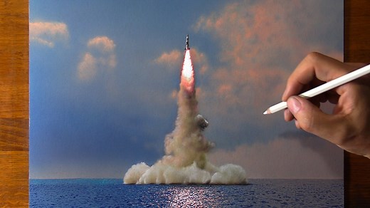 Drawing of a nuclear missile Get my tutorials on: https://www.marcellobarenghi.net/tutorials | Marcello Barenghi - Illustrator