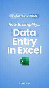 10K views · 1.2K reactions | This Excel Hack will make your life easier! 勞 Learn how to save time while entering data in Excel! ✨ #excel #spreadsheets #accounting #exceltips #finance #exceltricks #workhacks #corporate #tutorial | Easilyexcel | Facebook