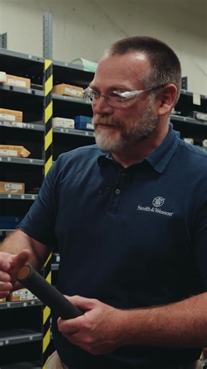 The Model 76 represents a historical turning point towards integral suppression, shifting from detachable, external cans to purpose-built, barrel-integrated systems. This approach reduced overall length, improved handling, and reflected a new era of design innovation. | Smith & Wesson Inc.