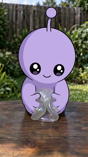 Alien bob’s first slime encounter #slime #slimevideo