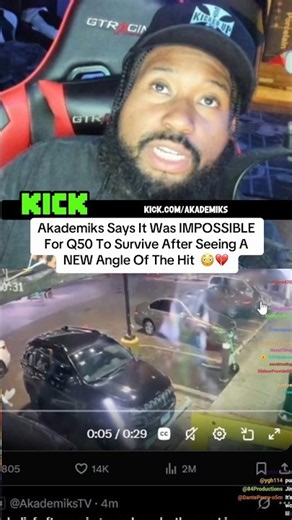 #akademiks Says It Was IMPOSSIBLE For Q50 To Survive After Seeing A NEW Angle Of The Hit 😳💔
