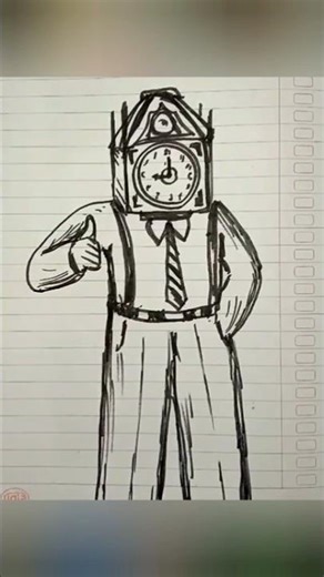 Drawing big clock man #drawing