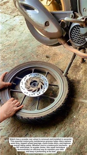 Scooter Rear Wheel Removal in Seconds! Amazing Motorcycle Repair Trick