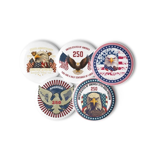 America 250 Pin Buttons | USA 250th Anniversary Designs | 4th of July Sublimation Pin - Etsy