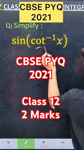 Q) Simplify :sin(cot^(−1) 𝑥)}}#class12maths #shivangmathsacademy #cbsemaths #class12 #Shivangmath