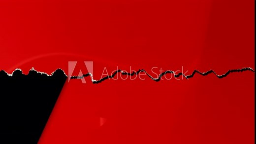 Red paper tear, ripped sheet of paper textures, paper transition background. Element wallpaper in 4K video.