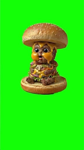 Cute AI Burger Eating a Burger 🍔 | Funny Green Screen Meme Template #meme #funny #ai #overlay