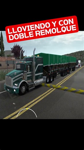 LLOVIENDO Y CON DOBLE REMOLQUE 🚛 #americantrucksimulator #ats143 #viral #viralshorts #atsmods