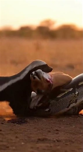 Honey Badger Rescues Prey From Python in Open Savannah