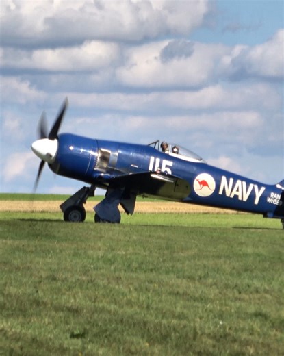 87K views · 2.7K reactions | Pure adrenaline at Albstadt Degerfeld ✈️ Watch this stunning Hawker Sea Fury thunder into the sky in its beautiful Royal Australian Navy livery, accelerating hard and igniting its smoke pods at speed. A true classic warbird showing raw power and elegance in one breathtaking takeoff. #HawkerSeaFury #Warbird #AviationReels | Warbirds | Facebook