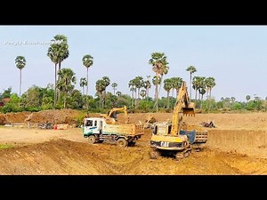 Digging a fish pond using an excavator