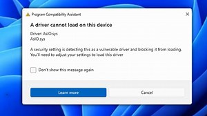 A driver cannot load on this device asio.sys fix