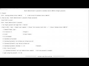 Reset Administrator's password in Windows Server 2008 R2 (forgot password)