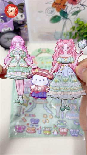 Pochacco Sanrio Double-layer 3D Outfit Dress Up Sticker #shorts #anmyyoutube