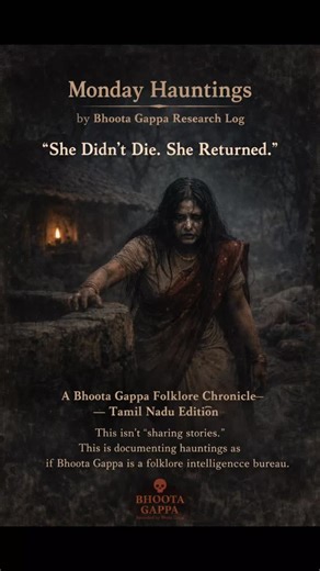 Pratiksha Misra on Instagram: "MONDAY HAUNTINGS — BHOOTA GAPPA RESEARCH LOG She didn’t scream. She cried. And the village believed her. This is not folklore told for fear. This is a case that still echoes in Tamil Nadu. 📁 Bhoota Gappa File: OPEN Filed under avenging spirits, wronged women, and justice that returned from the dead. Would you have believed her? 🩸 Comment if yes 🚫 Comment if you’d walk away Every Monday, we don’t share stories. We document hauntings. — Bhoota Gappa Research Log #