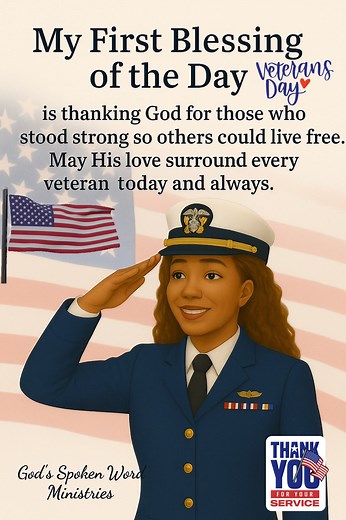 82K views · 1.4K reactions | Today we give thanks for every man and woman who stood strong in service and in faith. May God bless our veterans with peace, strength, and honor, today and always. ❤️懶 Thank you for your service! Scripture (NKJV): “Greater love has no one than this, than to lay down one’s life for his friends.” — John 15:13 (NKJV) | God's Spoken Word Ministries | Facebook