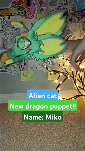 New dragon (alien cat)? puppet!! sorry for late post I've been busy with school, Christmas break etc