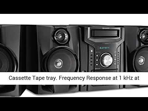 Sharp CD BHS1050 350W 5 Disc Mini Shelf SpeakerSubwoofer System with Cassette and Bluetooth, AMFM Di