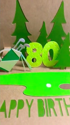 GOLF THEMED POP UP BIRTHDAY CARD
