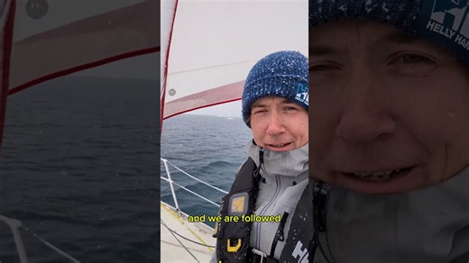 We're now sailing the Northwest Passage, that's why you see snowfall in August!