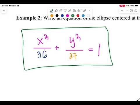 Writing Equations of Ellipses