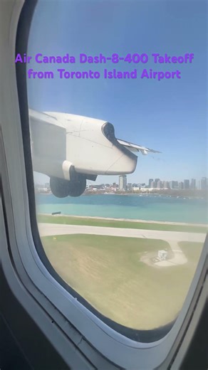 Air Canada Express Dash-8-400 Takeoff from Toronto Billy Bishop Airport (YTZ)