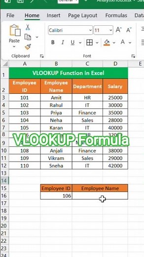 VLOOKUP Function in Excel | Find Data Easily.