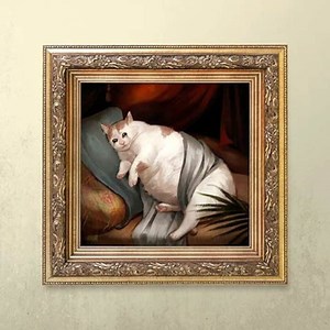 Fat Cat Crying Poster, Funny Chonk Painting Meme Wall Art, Ugly Renaissance Cats Square Horizontal Art Print, Gag Lover Quirky Bizarre Gift - Etsy