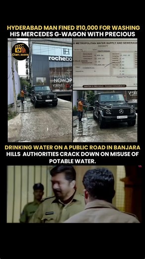 Hyderabad Man Fined ₹10,000 For Washing Mercedes G‑Wagon With Drinking Water|#shorts#viral#trending