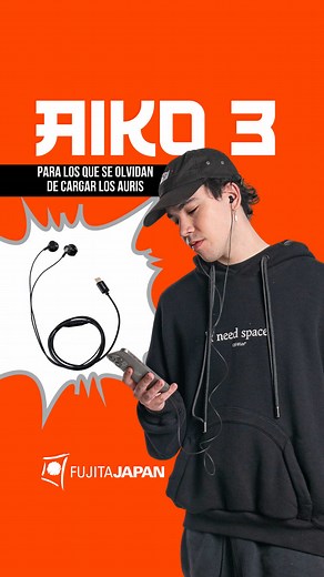 Auriculares AIKO 3 Fujita Japan: cable, sonido potente y sin cargas