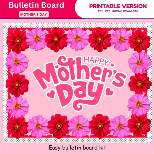 Mother's Day Bulletin Board Printable: Happy Mother's Day | Classroom Decor (digital Download) - Etsy