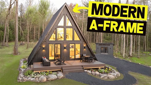 Inside a Brand New Modern Minimalist Luxury A-Frame Cabin: Full Airbnb Tour