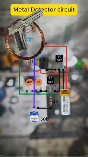 Metal Detector Using BC547 & Coil #Shorts #trending #experiements #diy