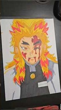 Drawing Rengoku 🍩 from Demon Slayer | #KNY #ART #DRAWING #ANIME