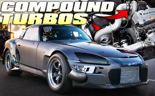 【1320視頻】整體切削K24發動機落入 串聯雙渦輪 4.8bar渦輪增壓值 全球最快的原裝車體本田S2000誕生！