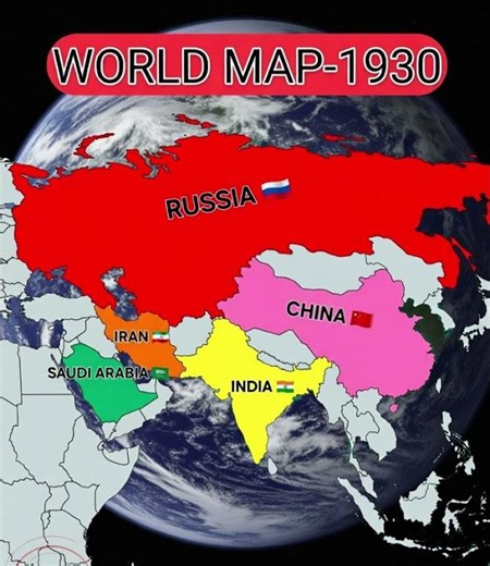 1930 World Map – British Empire, Soviet Union, Colonies Before WW2