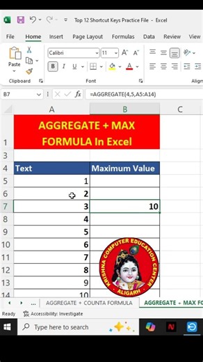😘 Aggregate + Max formula in excel 🤷‍♂️| Aggregate formula in excel | Aggregate function excel