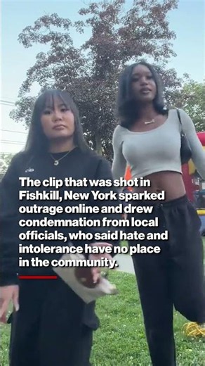 Creep brazenly photobombs NY block party with Nazi salute: ‘No place in our community’ #shorts