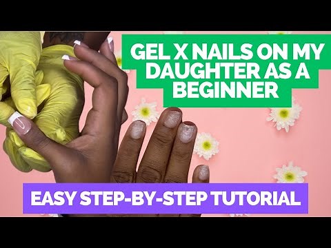 Gel X Nails on My Daughter as a Beginner | French Tips Beetles Stamp | Easy Step-by-Step Tutorial
