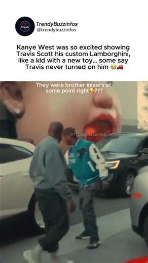 Kanye West “kid-like excitement with his Lamborghini with Travis Scott #kanyewest