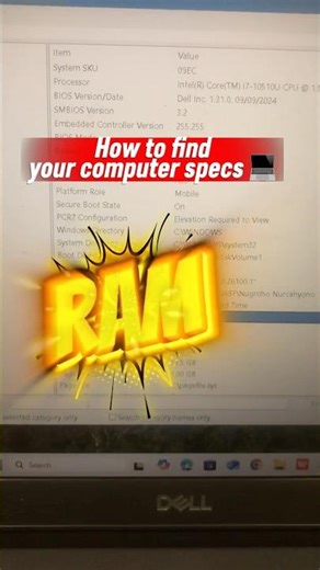 Tutorial how to specs your computer/laptop model system info #tutorial #howto #systeminfo #ram
